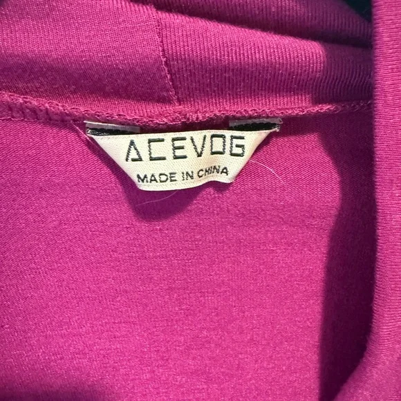 Acevog Magenta Tie-Front Cardigan - Size L - Picture 2 of 6